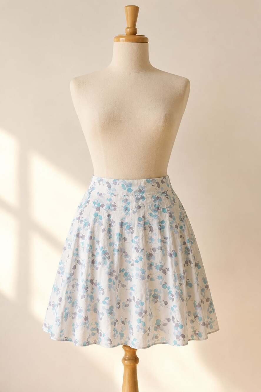 American Eagle Size 14 Floral Cotton A-Line Skater Skirt Cottagecore Y2K